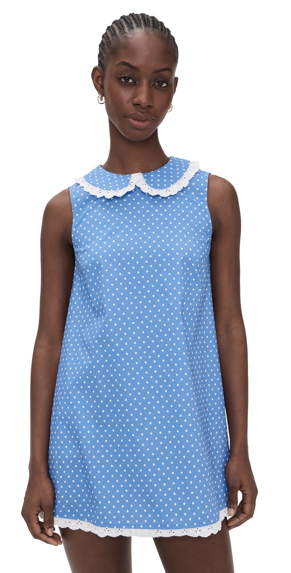 CAROLINE CONSTAS Juliette Mini Dress Periwinkle White M