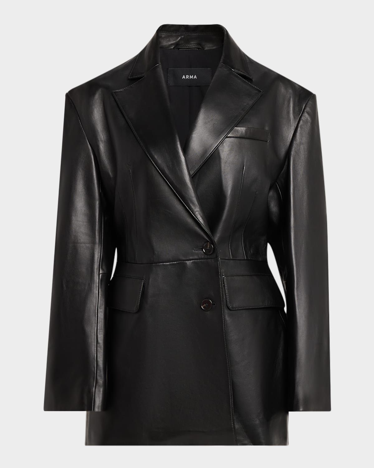 Lydia Single-Breasted Lambskin Leather Jacket