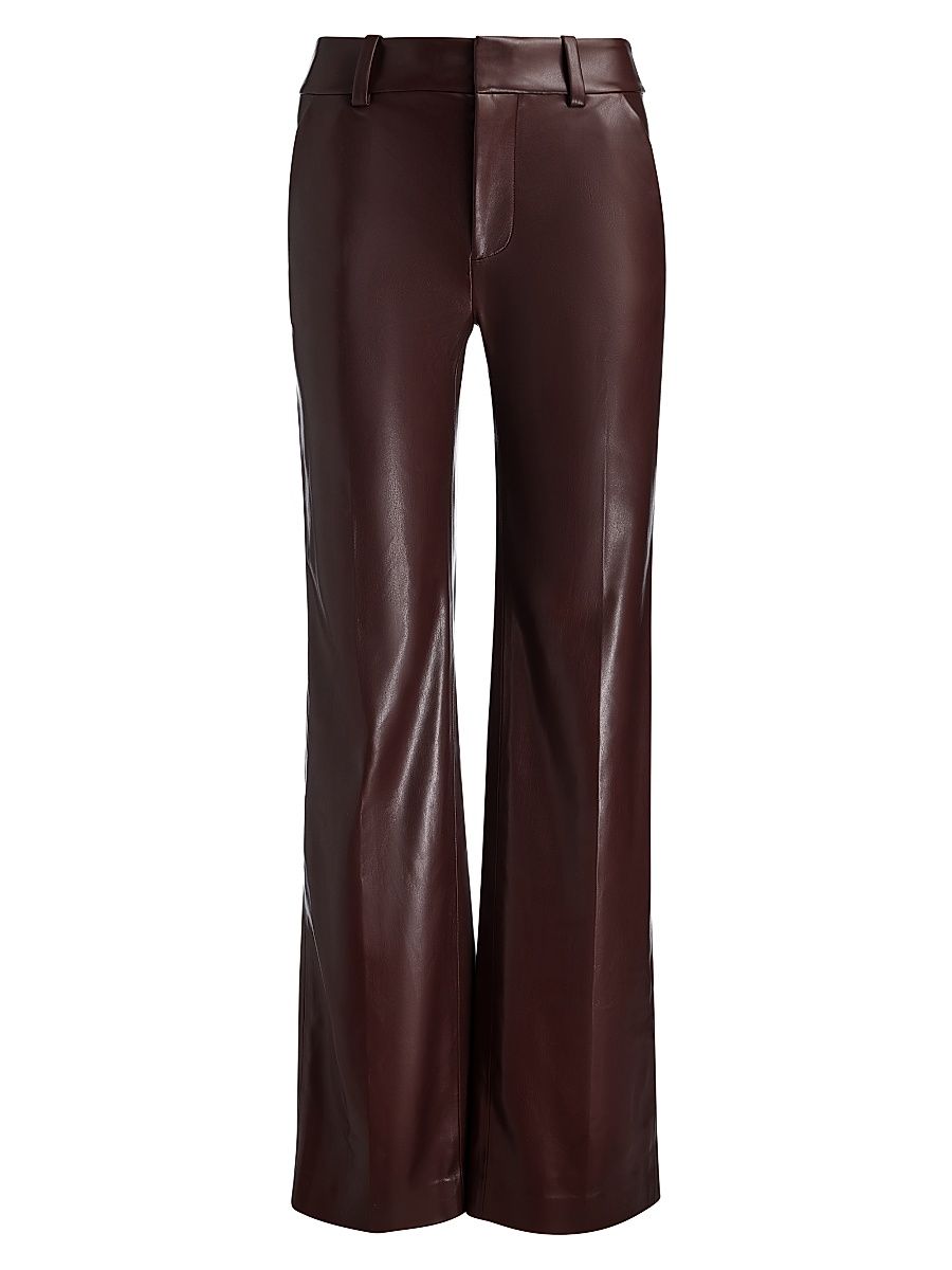 Women's Alexander Faux-Leather Straight-Leg Pants - Dark Chocolate - Size 14