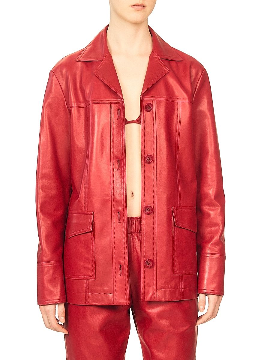 Women's The Durden Leather Jacket - Cherry - Size 4