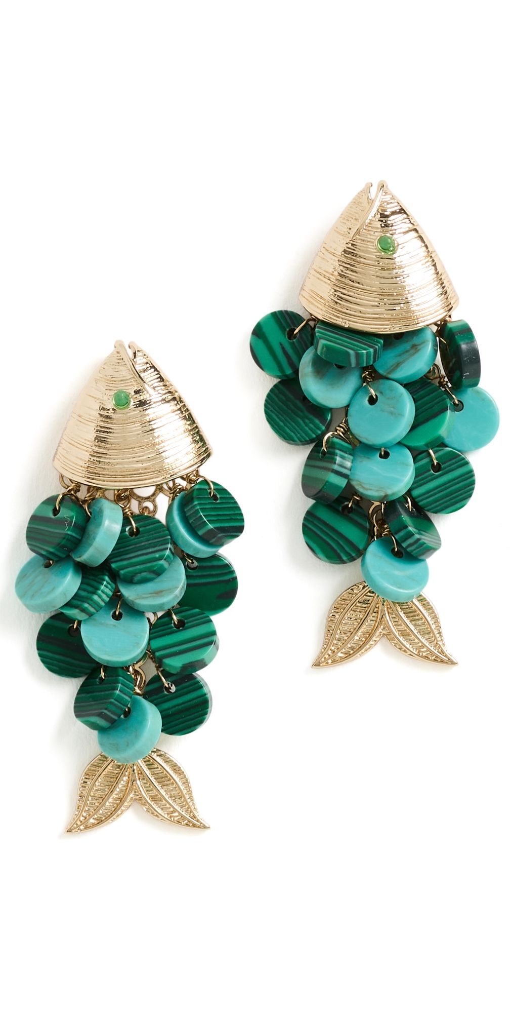 BaubleBar Ripple Effect Fish Earrings Green One Size