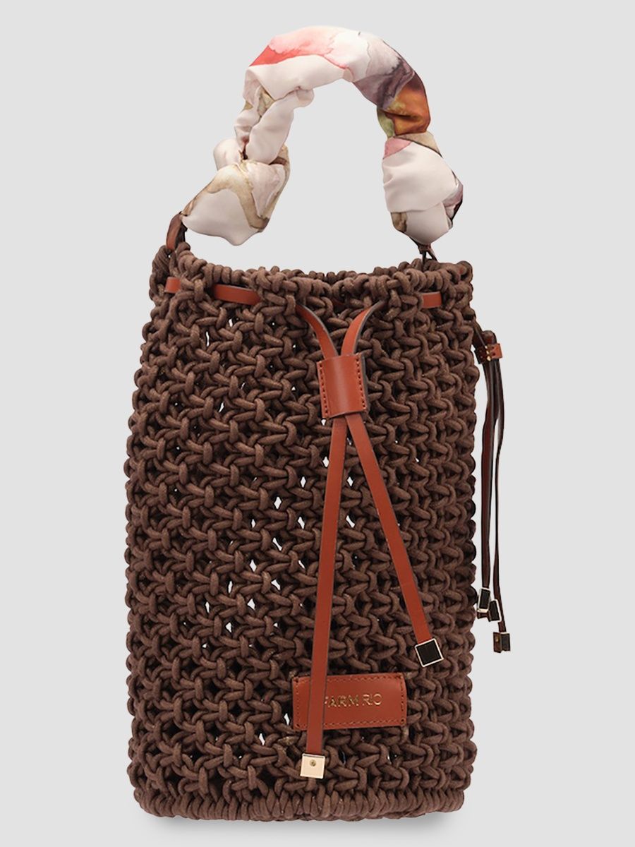 Farm Rio Women's Macrame Bucket Bag - Walnut