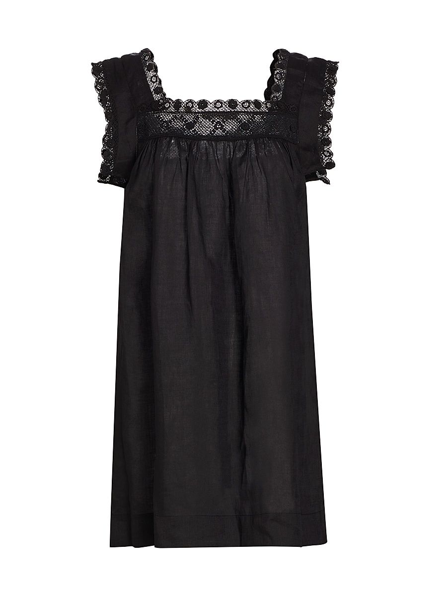 Women's Almadia Lace-Detailed Shift Dress - Black - Size XS