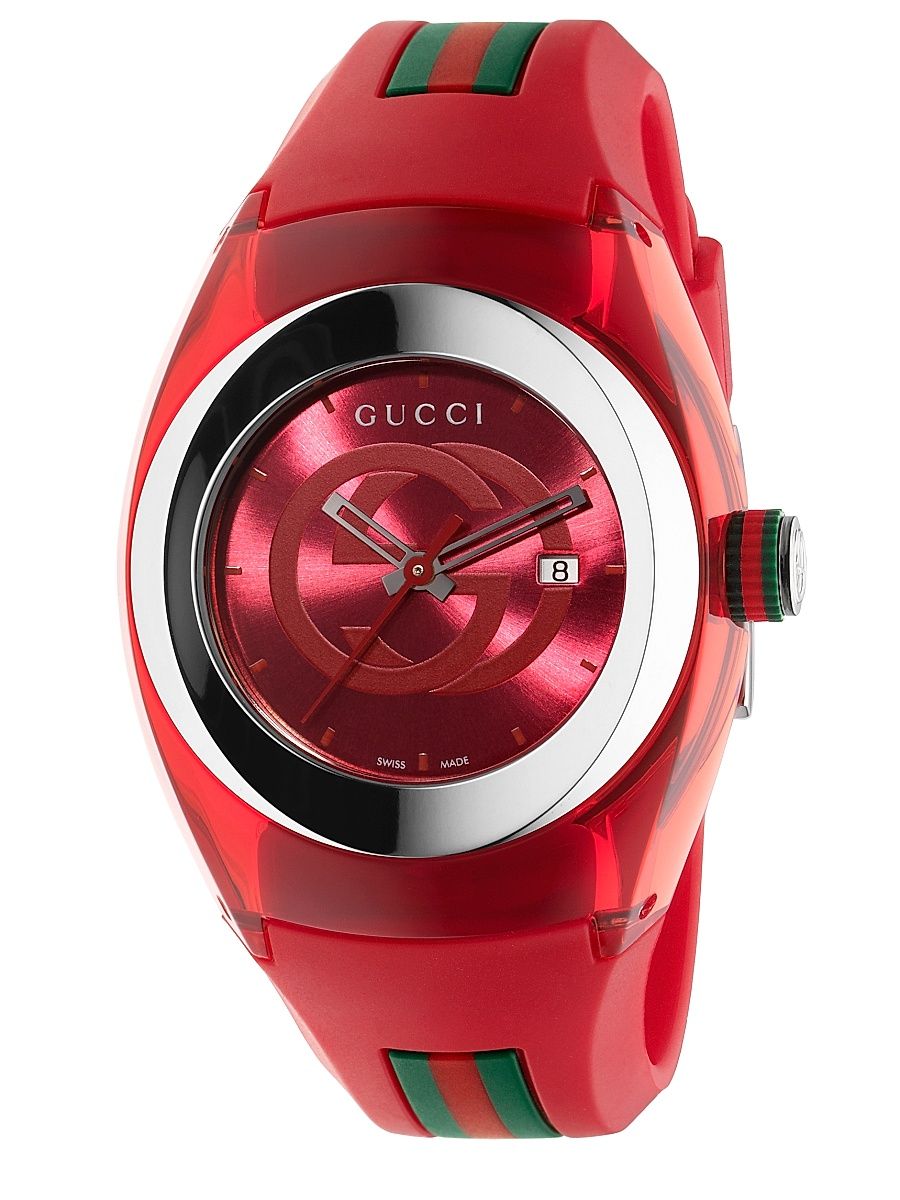 Men's Sync Stainless Steel Rubber Watch - Red