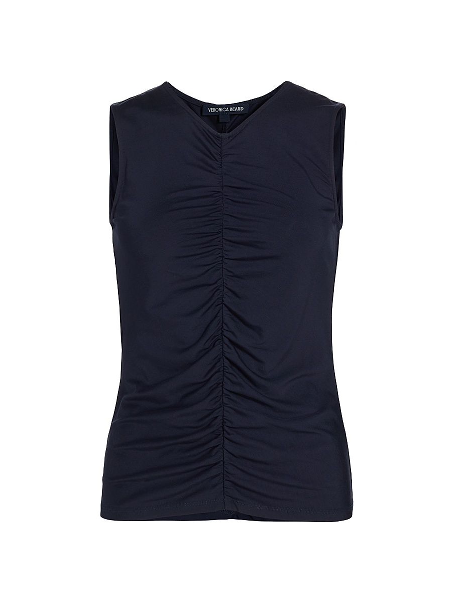 Women's Neeta Ruched Jersey Top - Navy - Size XS