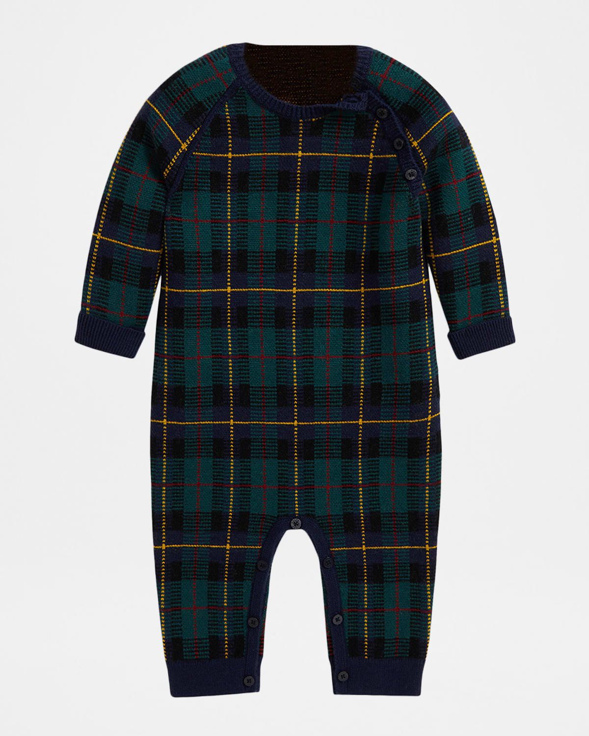 Boy & apos;s Plaid Wool Coverall, Size 3M-12M
