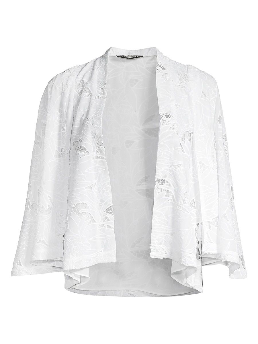 Women's Giada Embroidered Chiffon Jacket - White - Size XL