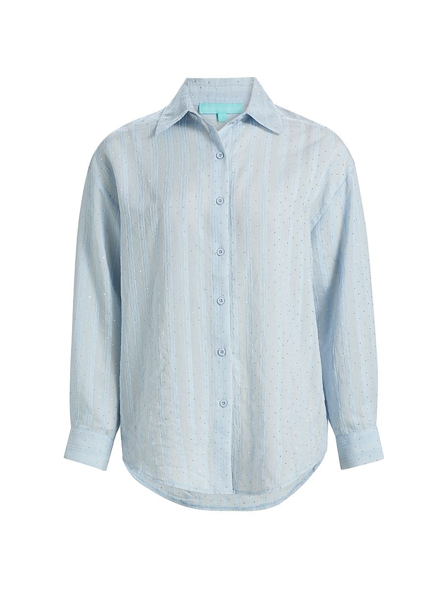 Women's Ziggy Oversized Shirt - Pale Blue - Size Large
