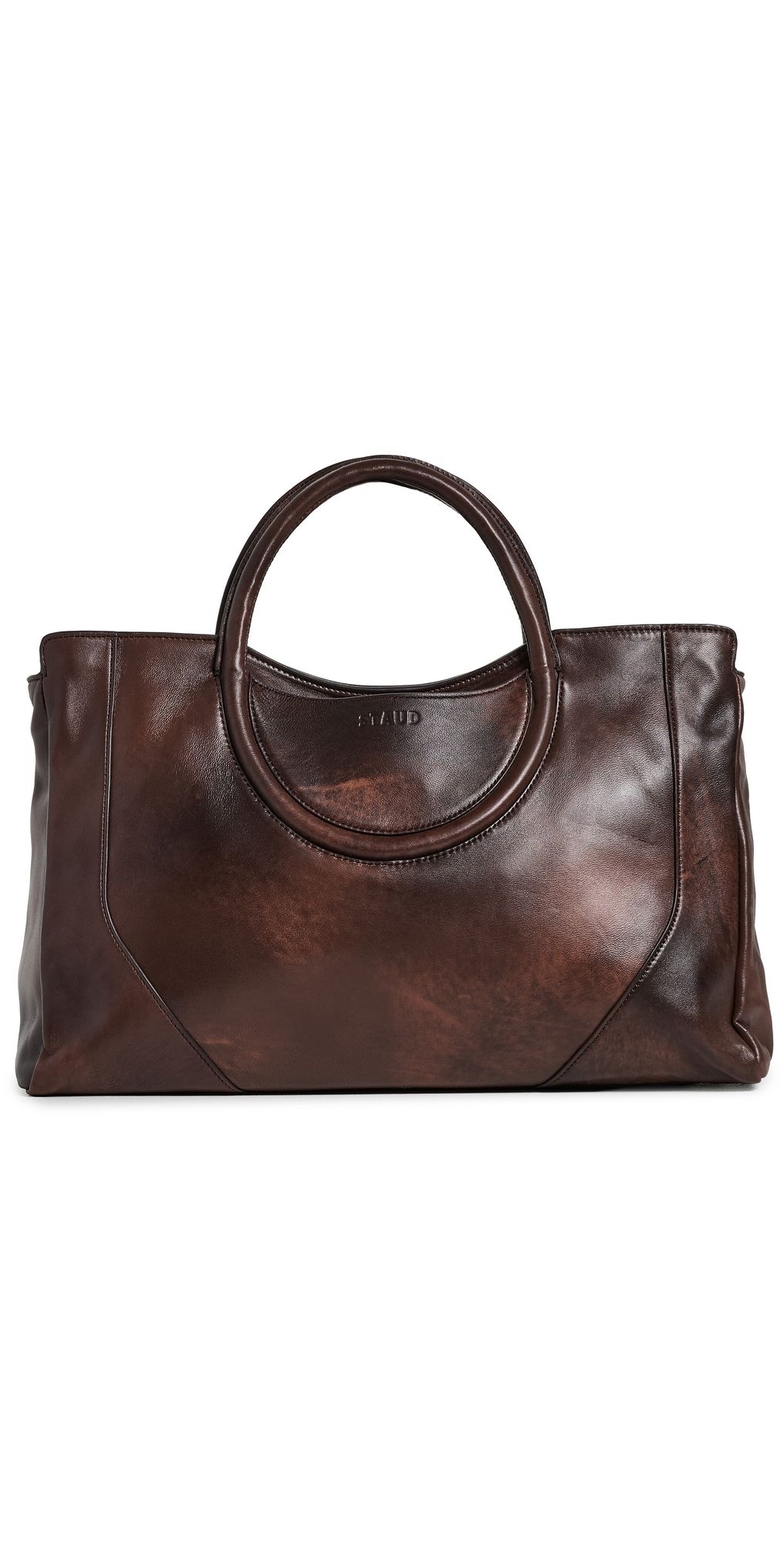 STAUD Maude Satchel ESPRESSO DISTRESSED One Size