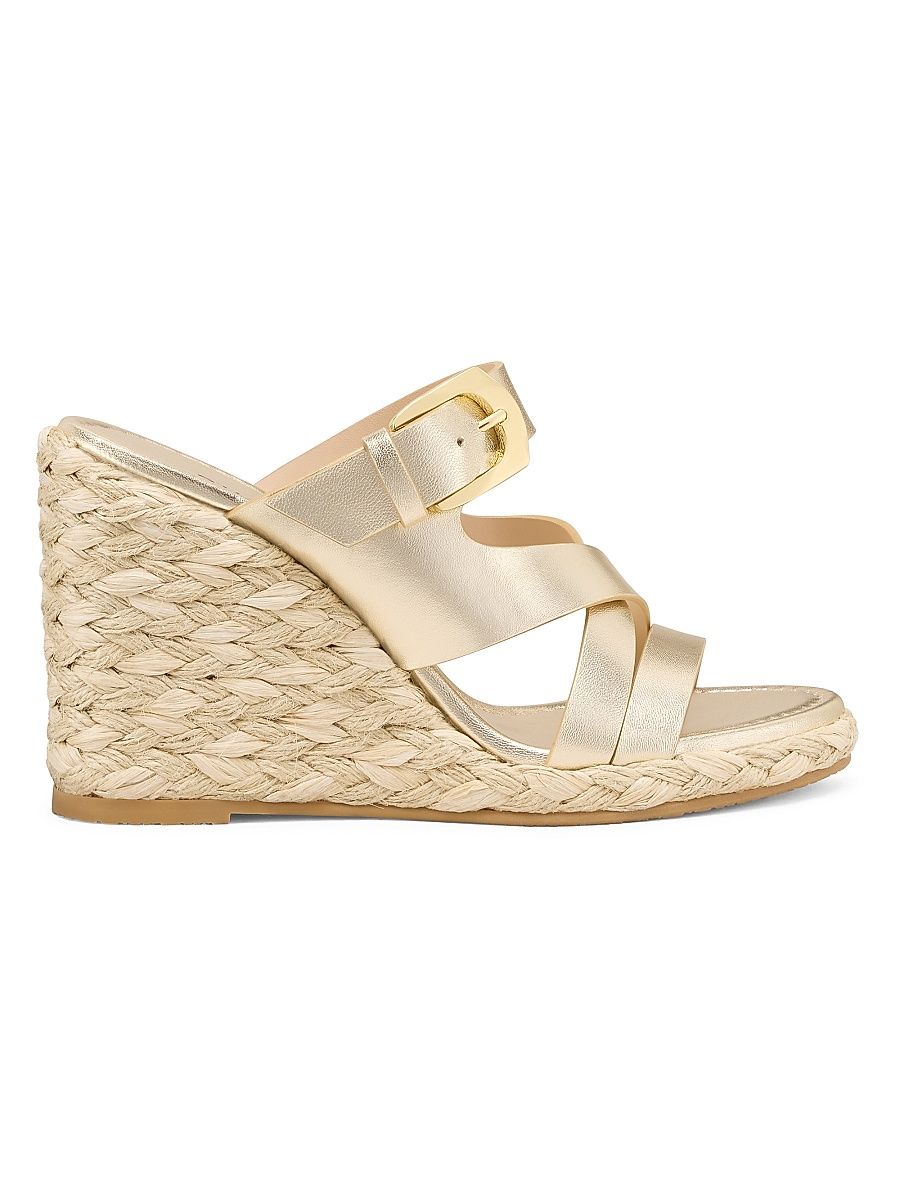 Women's Sai 105MM Espadrille Wedges - Light Gold - Size 9.5