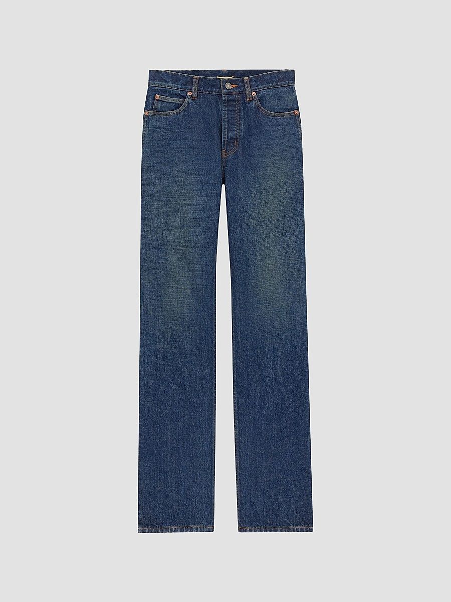 Saint Laurent Women's Nico Low-Rise Jeans in Heritage Indigo Denim - Blue - Size 28