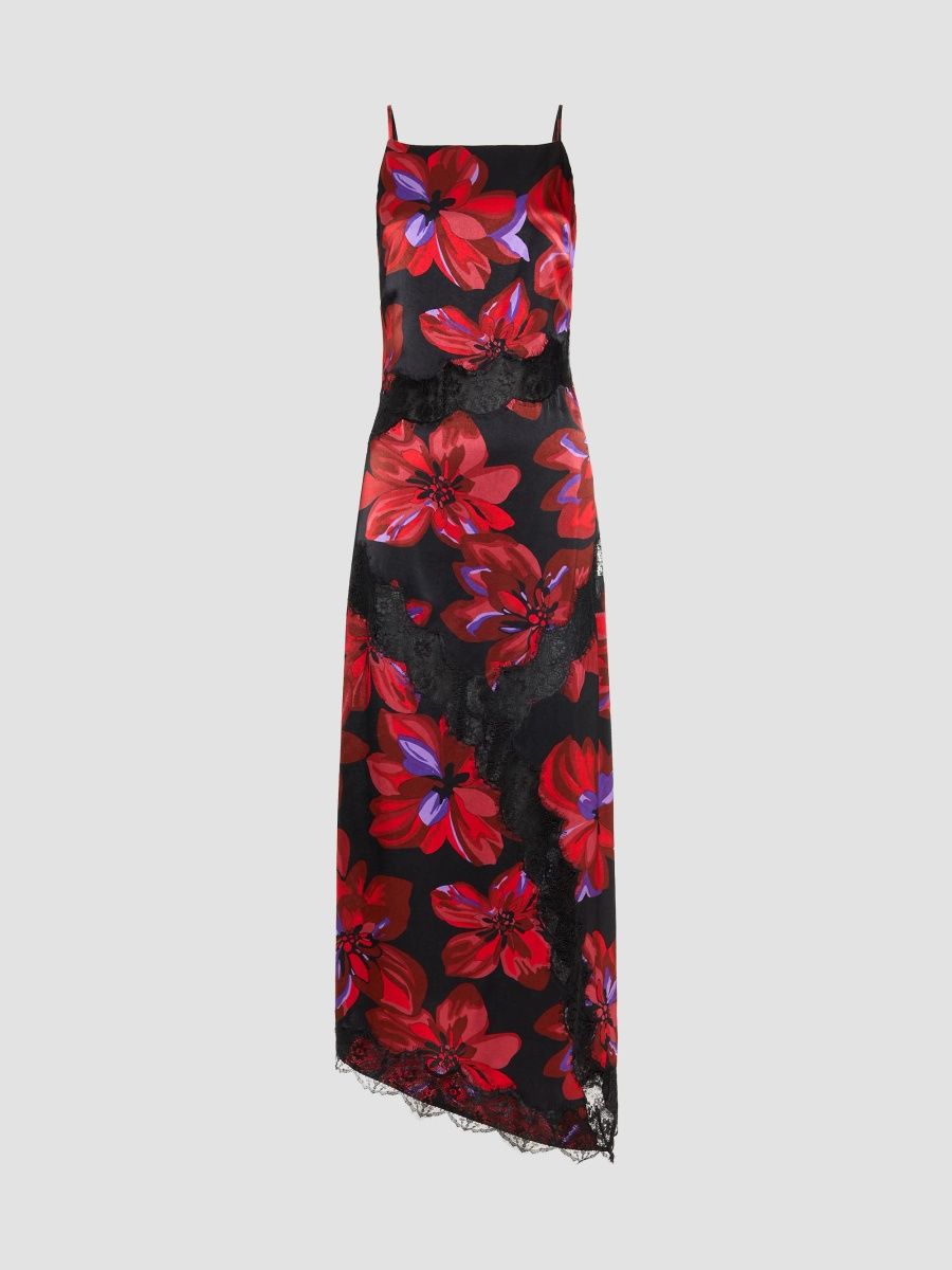 Ramy Brook Women's Leila Floral Asymmetric Maxi Dress - Black Multi - Size 14
