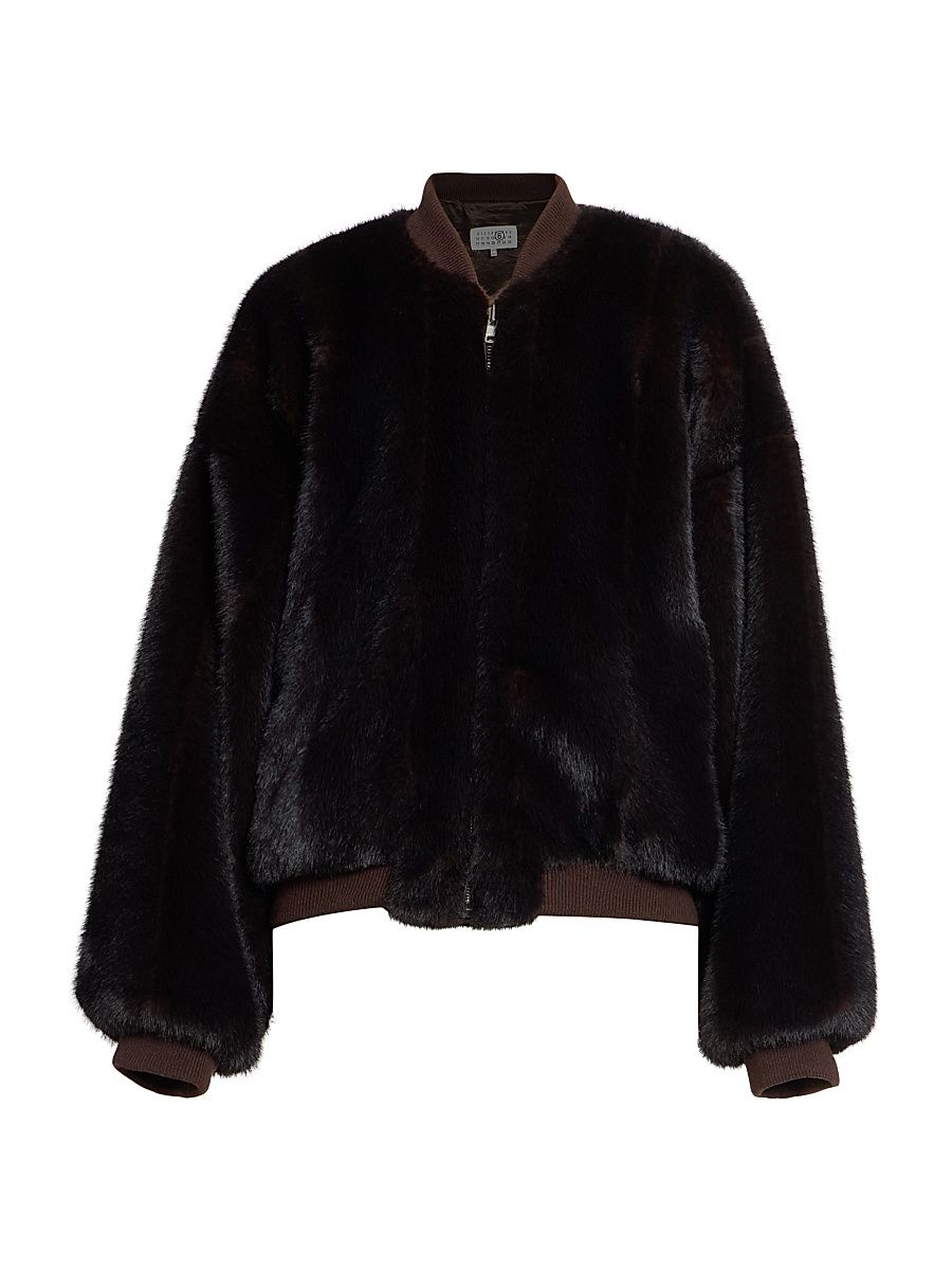 Women's Sports Faux Fur Jacket - Brown - Size 0