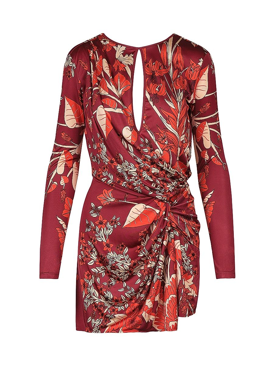 Women's Rainforest Canopy Jersey Mini Dress - Wine Red - Size 10