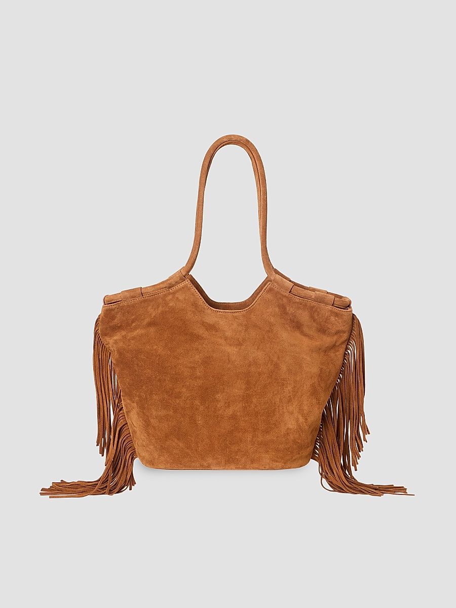Women's Wren Fringe Suede Tote - Whiskey