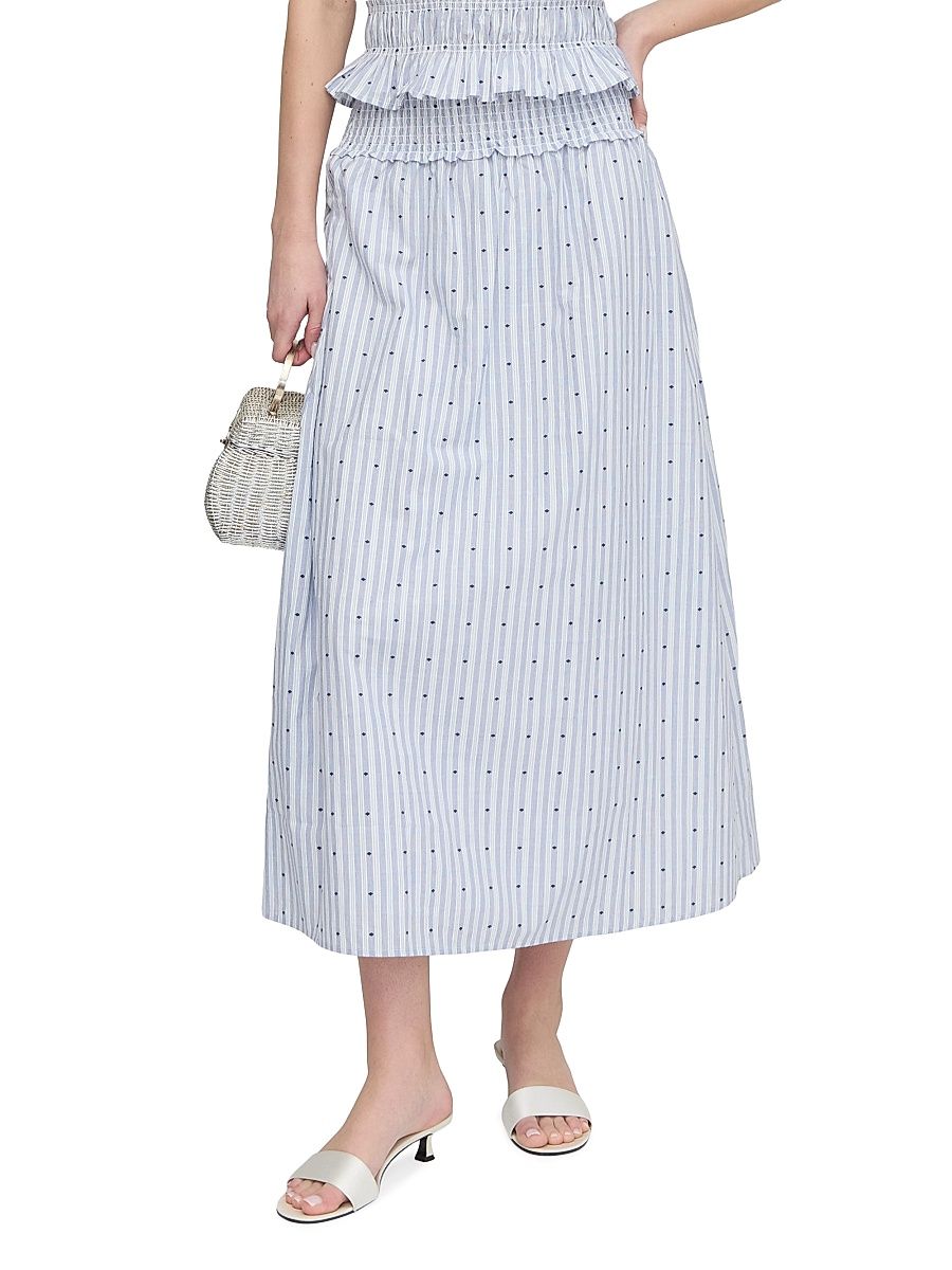 Women's The Delphine Nap Skirt - Blue Swiss Dot - Size XL
