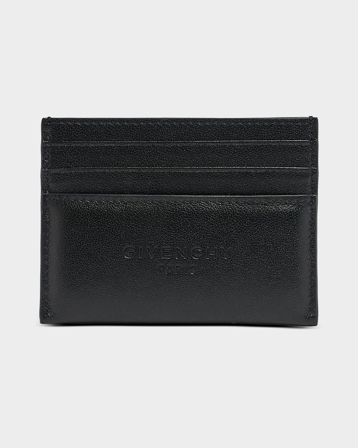 Men & apos;s Leather Embossed Logo Card Holder