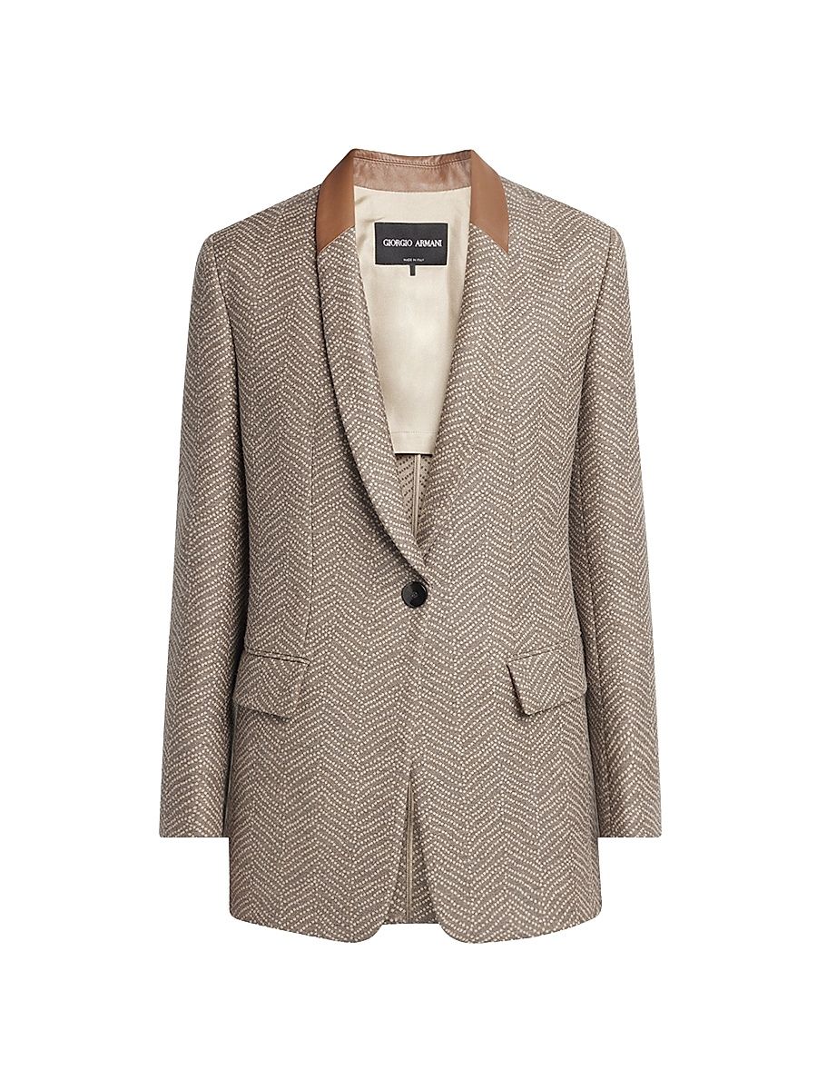 Women's Wool-Cashmere Single-Breasted Blazer - Walnut - Size 4