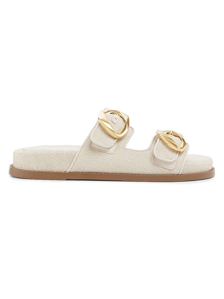 Women's Olga Sporty Linen Sandals - Oyster - Size 7.5