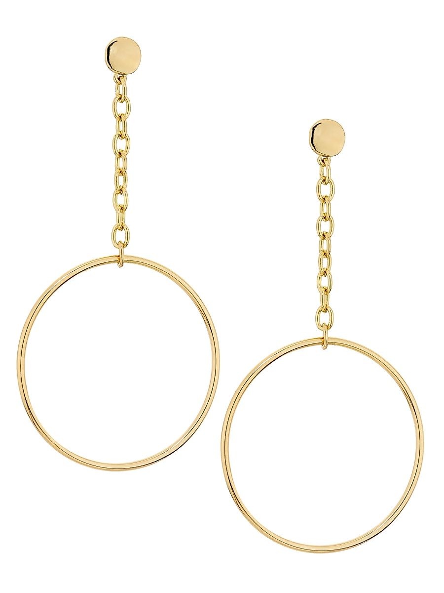 Women's Lea Teardrop Goldtone Drop Hoop Earrings - Gold