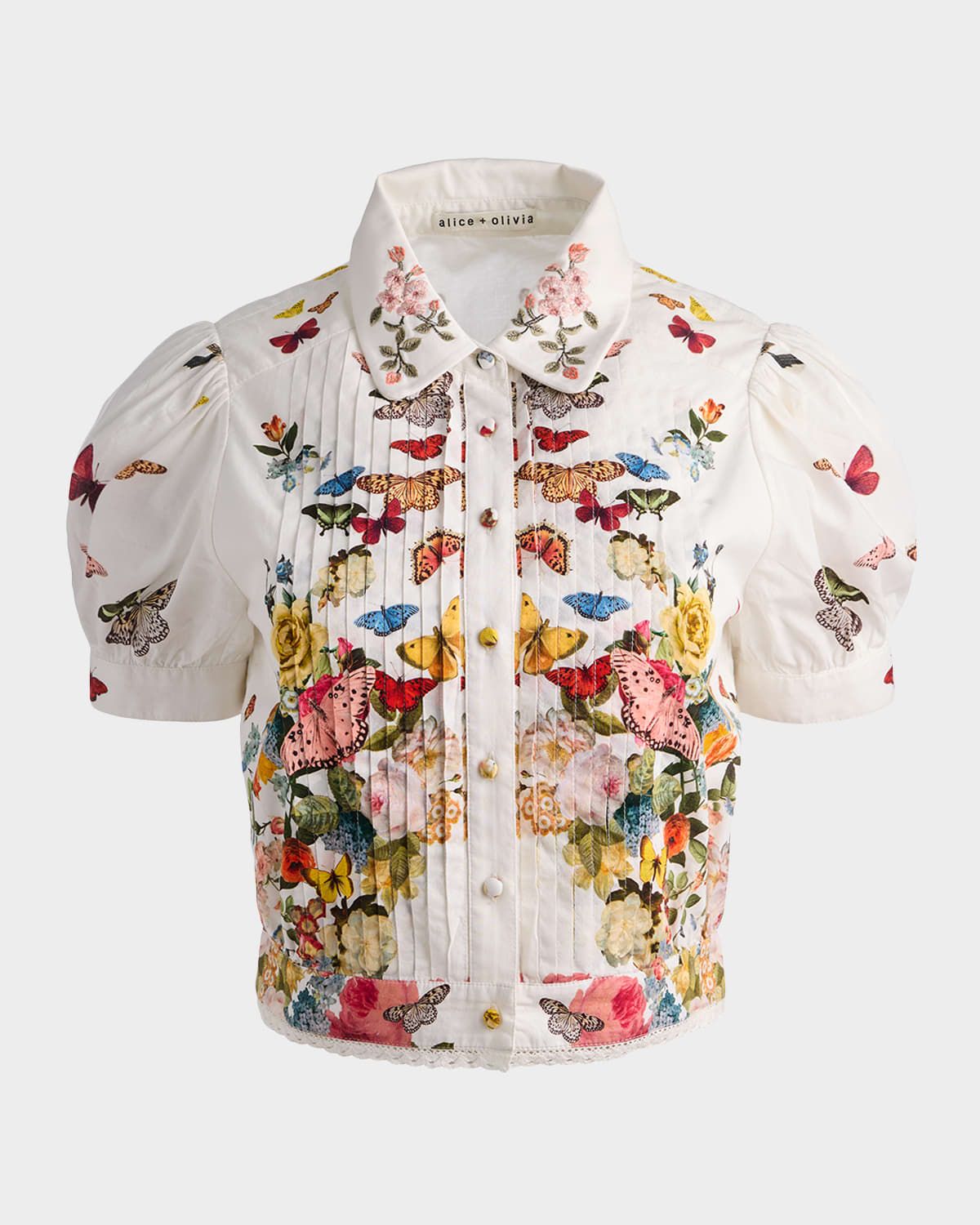 Rosie Embroidered Puff-Sleeve Shirt