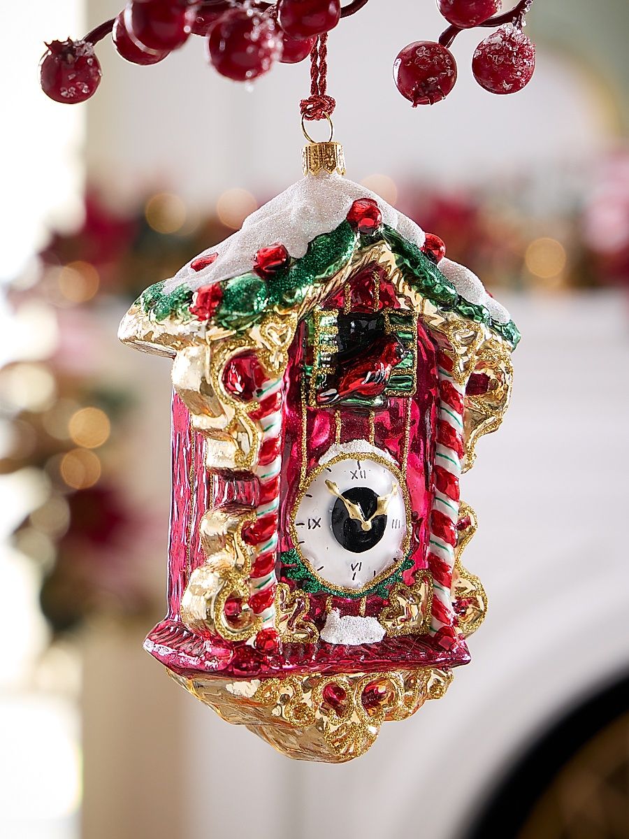 Cuckoo Clock Glass Ornament