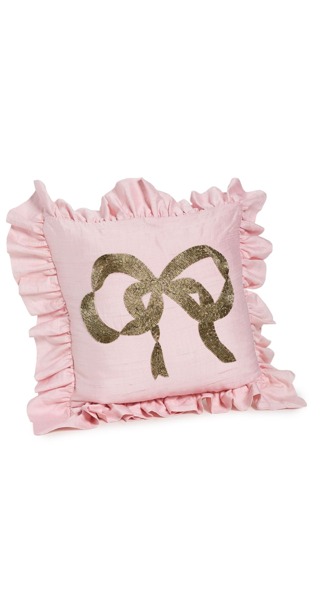 LoveShackFancy Sugarplum Ruffle Pillow Pink Snow One Size