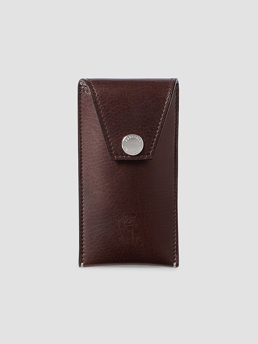 Grained Leather Watch Holder - Brown