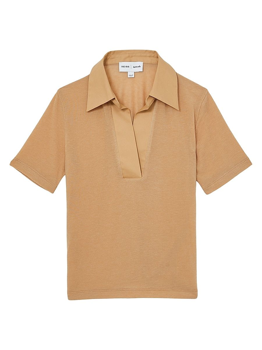Women's Wren Fitted Polo Shirt - Tan - Size XL