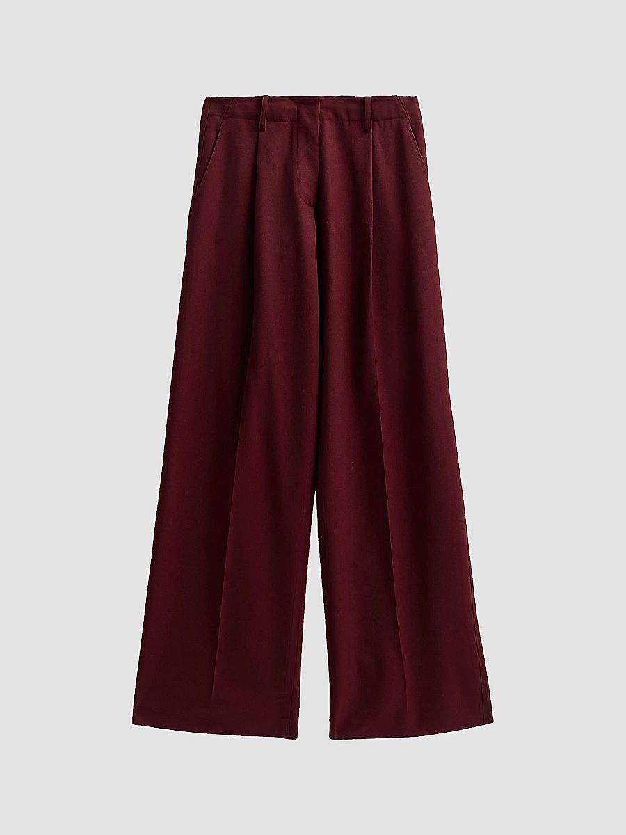 Proenza Schouler Women's Halima Wool Gabardine Pants - Oxblood - Size 6