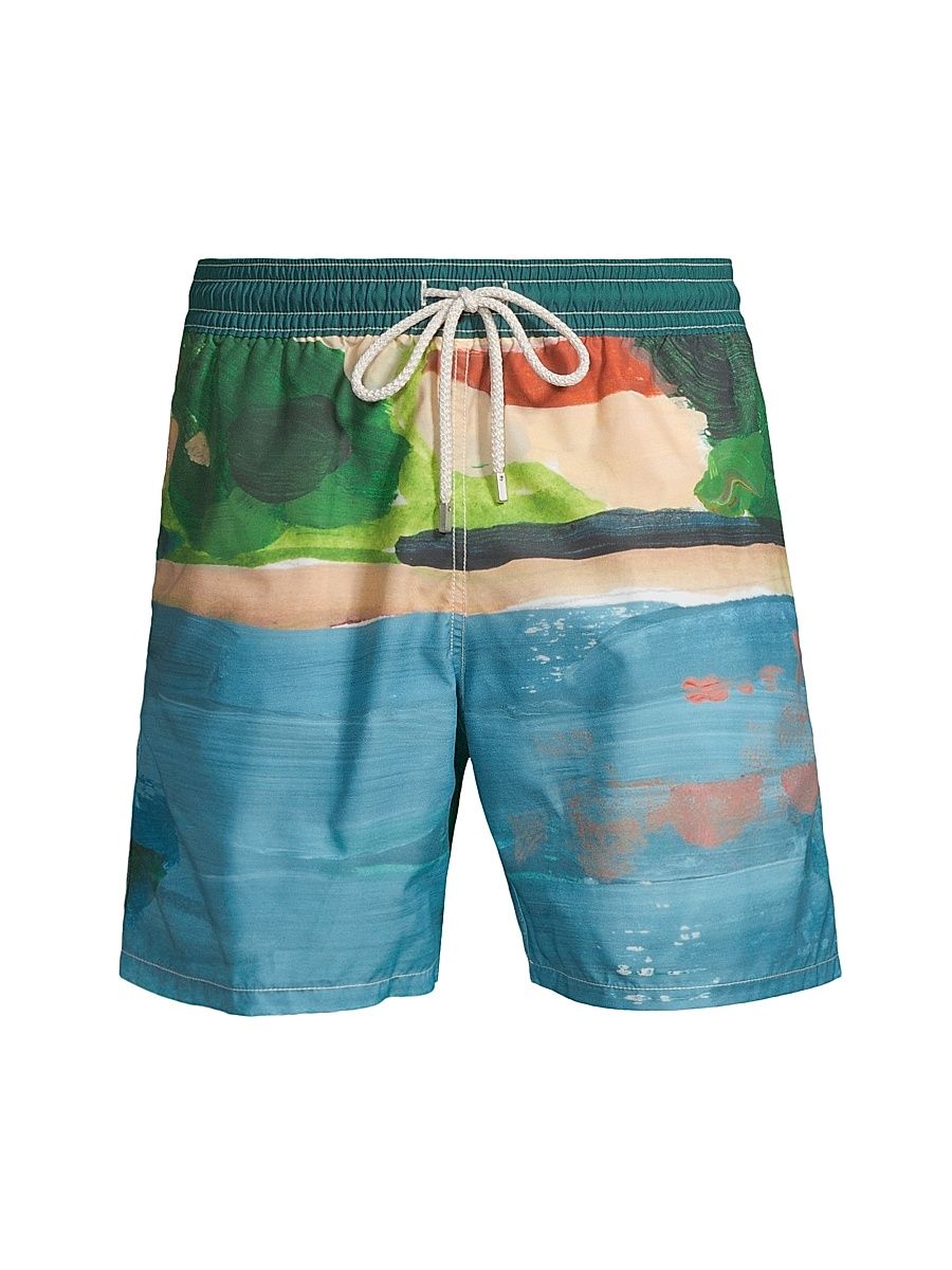 Men's Moorea Abstract Swim Trunks - Chambray - Size Large