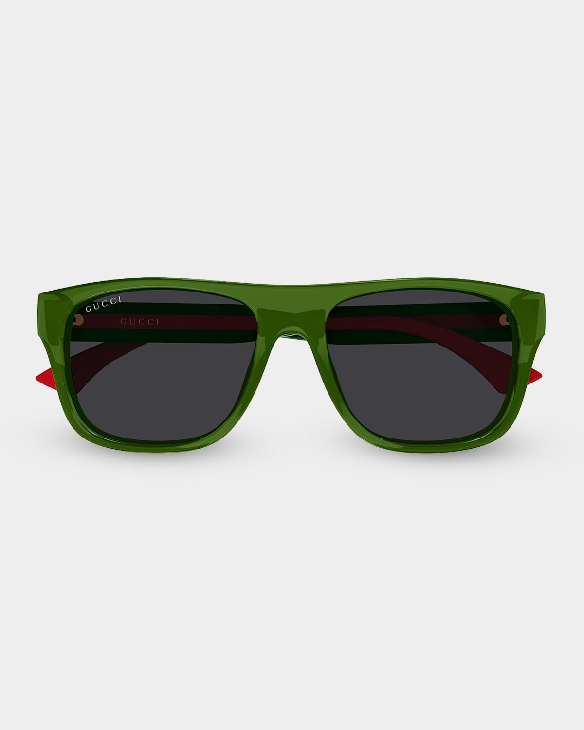 Men & apos;s GG2119S-003 Green and Red Acetate Rectangle Sunglasses