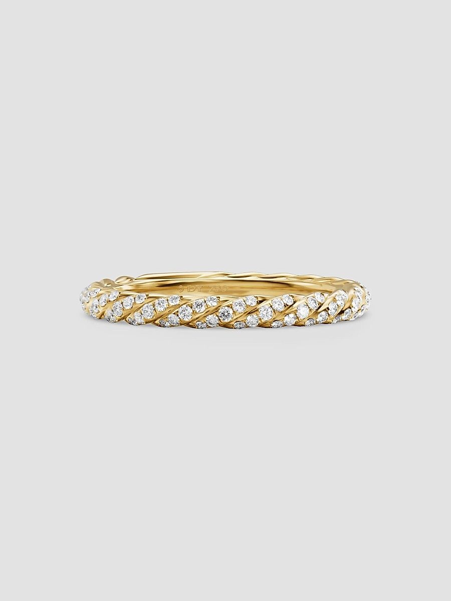 Women's Petite Pave Band Ring in 18K Yellow Gold - Gold - Size 9