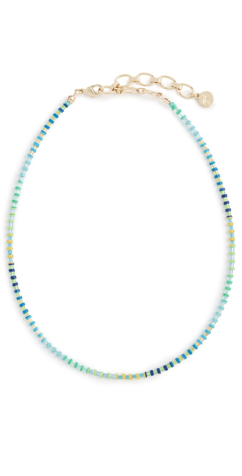 Elsie Frieda Neon Golden Hour Necklace Blue & Yellow One Size
