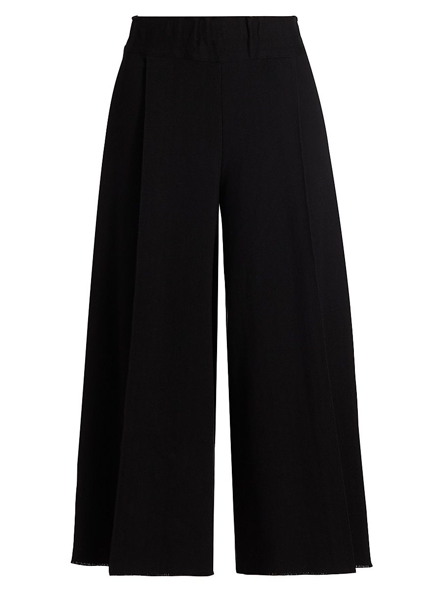 Women's Campagne Wide-Leg Pants - Black - Size Small