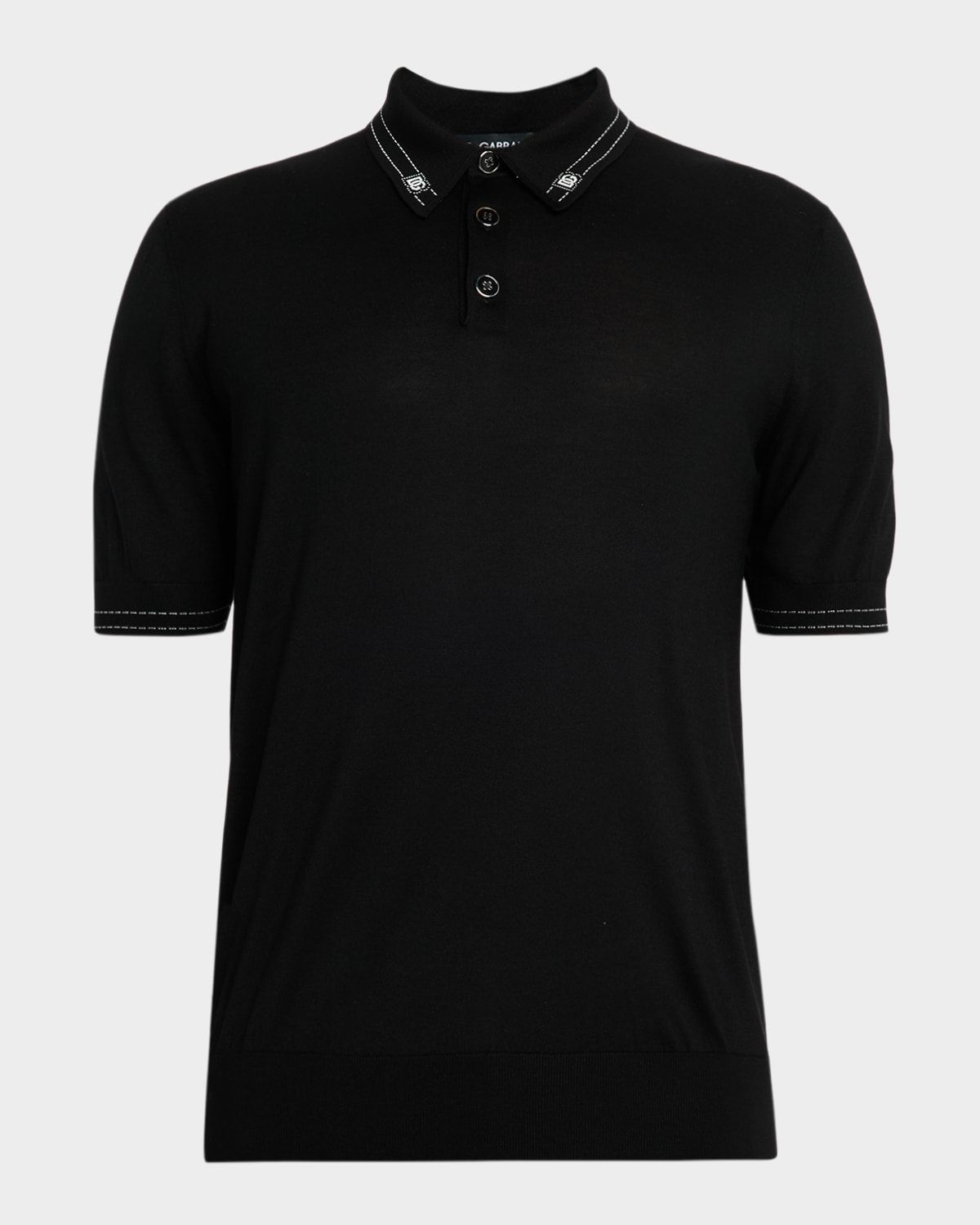 Men & apos;s Silk Knit Polo Shirt