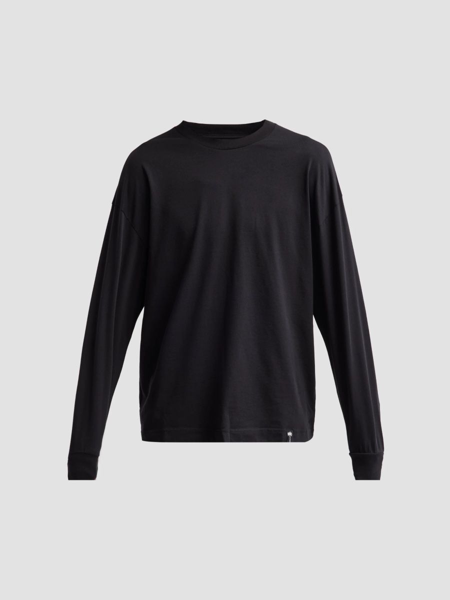 Palm Angels Men's Graphic Cotton Long-Sleeve Shirt - Black Off White - Size XXL