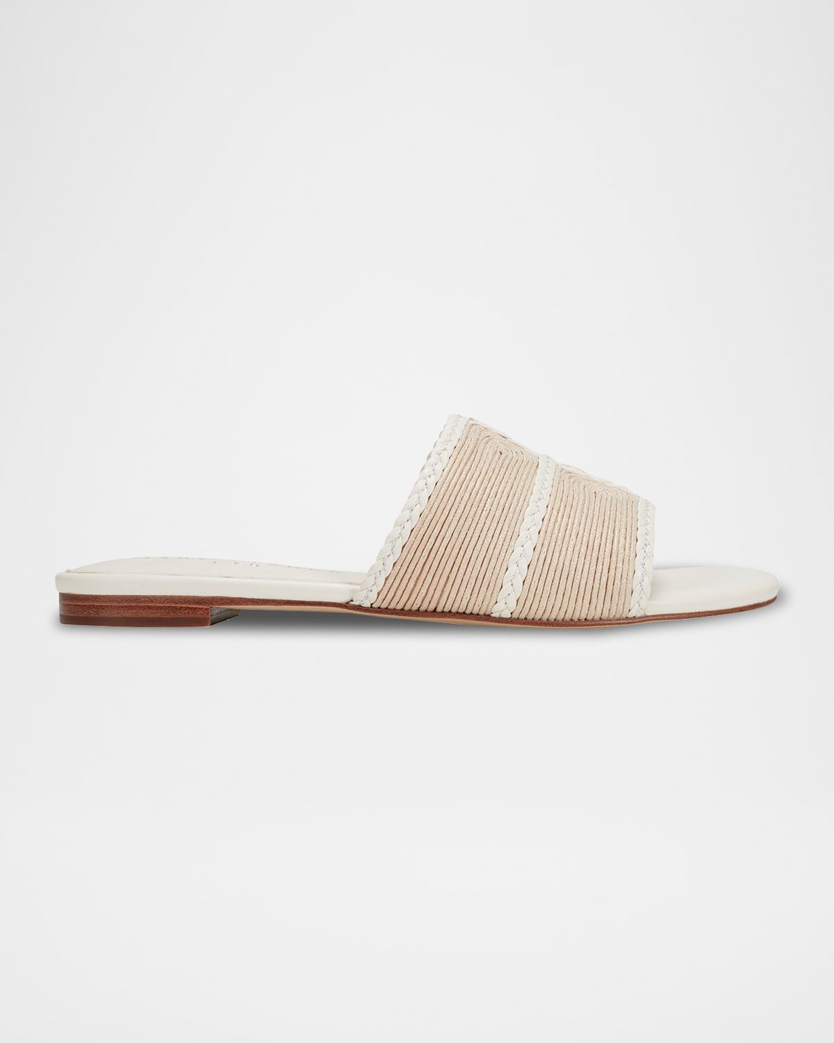 Zuri Bicolor Woven Flat Slide Sandals