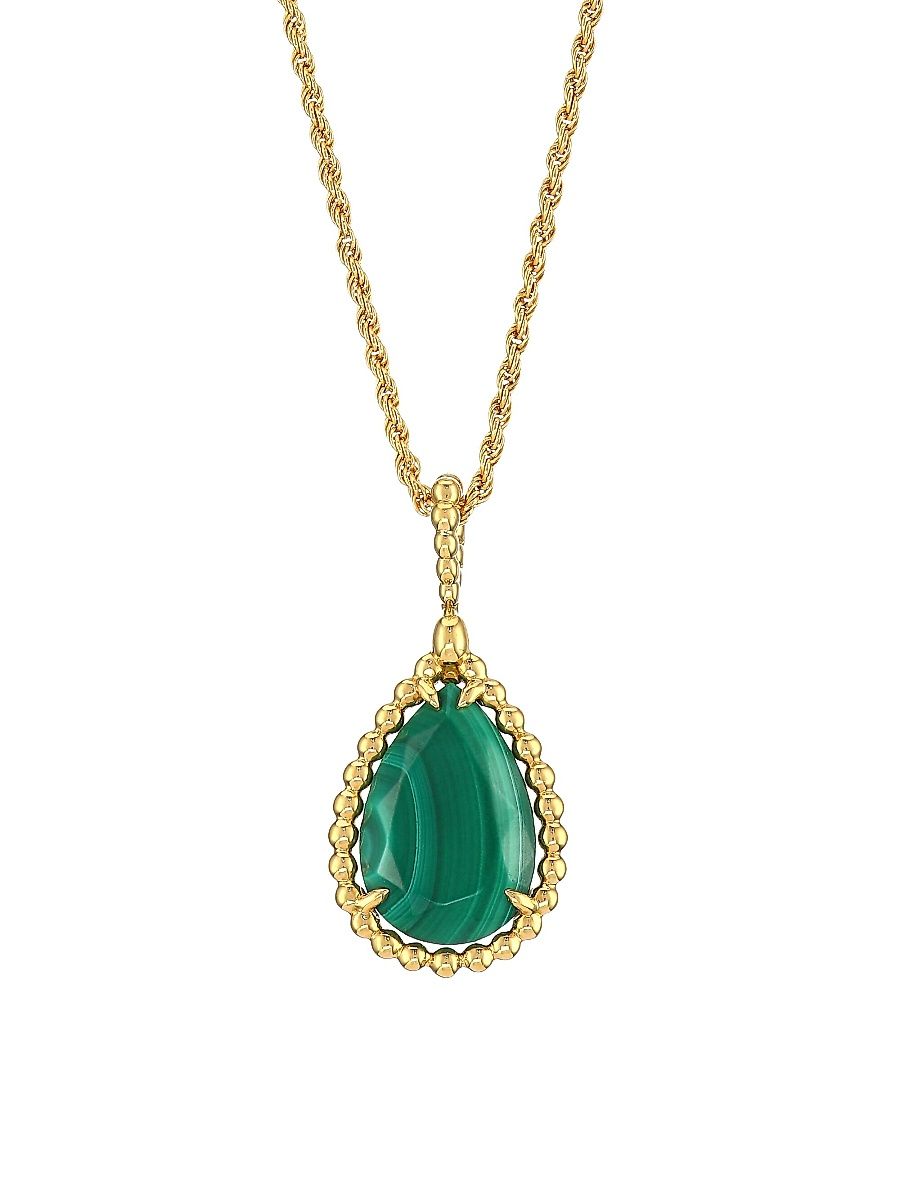 Women's Serpent Bohème 18K Yellow Gold & Malachite Pendant Necklace - Gold