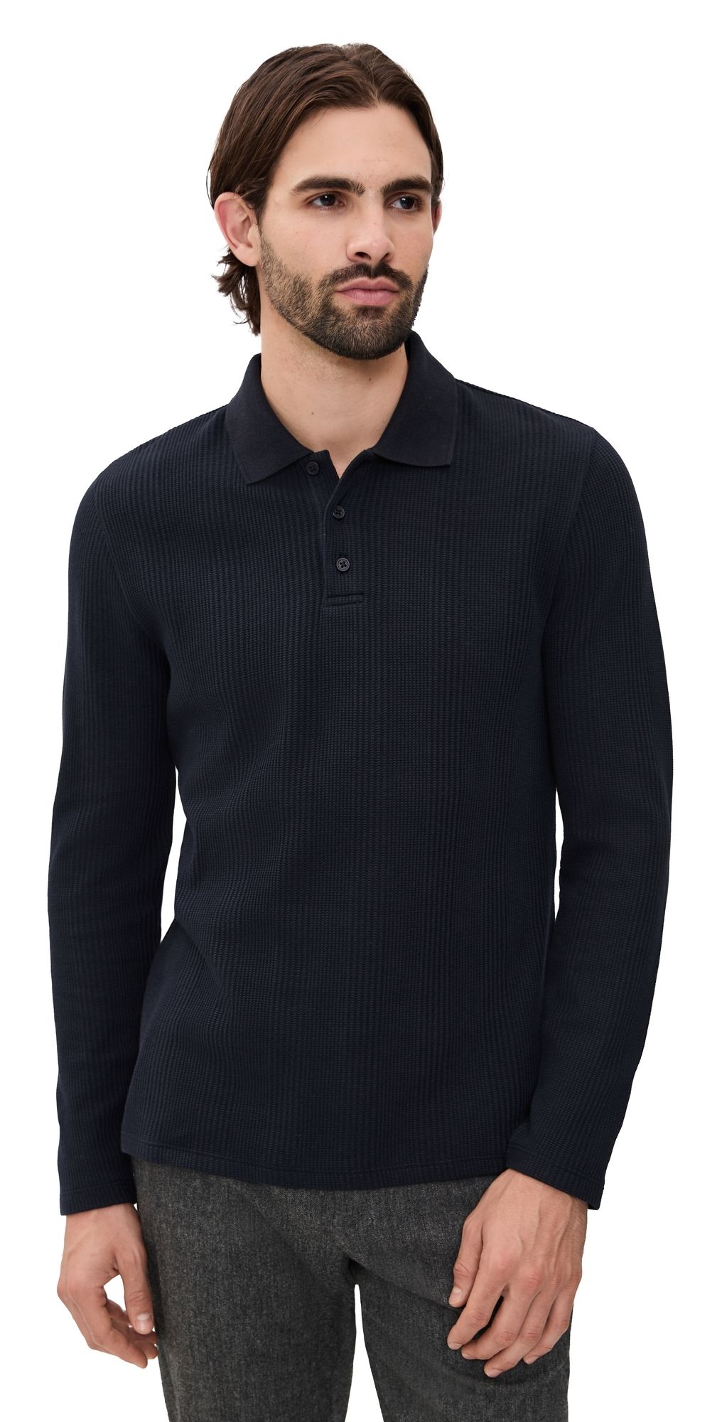 Vince Variegated Texture Polo Coastal XS
