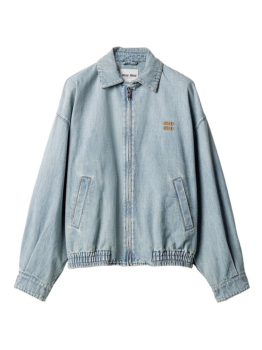 Women's Chambray Blouson Jacket - Blue - Size 10
