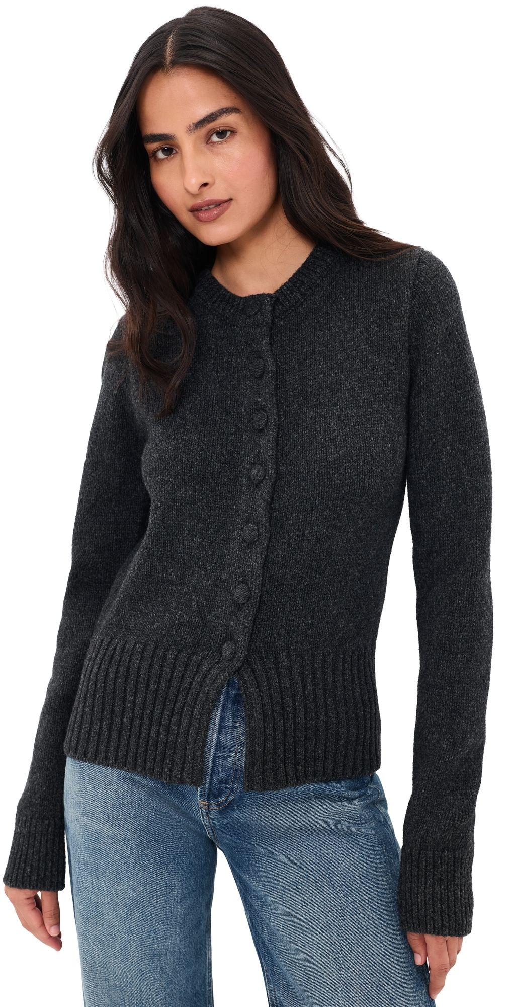 ALIGNE Abigail Wool Cardigan Grey Marl 12
