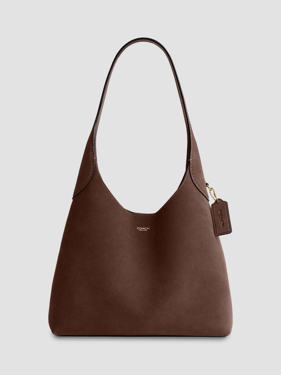 COACH Women's Brooklyn Suede Shoulder Bag 28 - Dark Chocolate