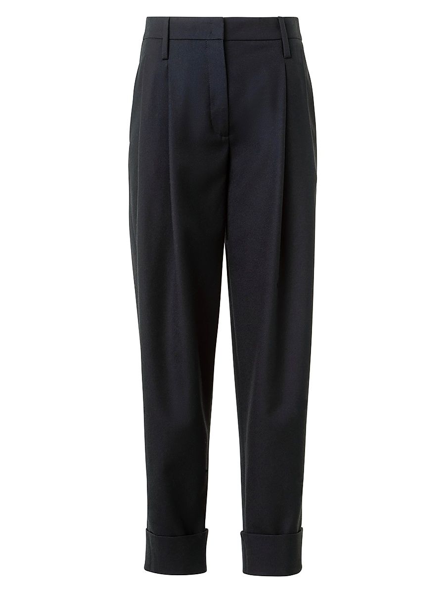 Women's Franklyn Virgin Wool Ankle Pants - Black - Size 14
