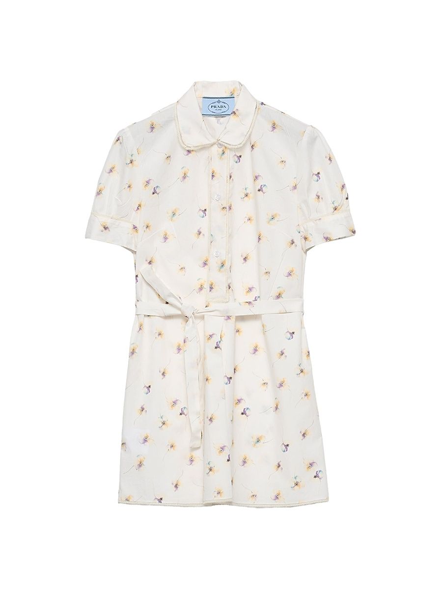 Women's Floral Print Poplin Mini Dress - Yellow - Size 12