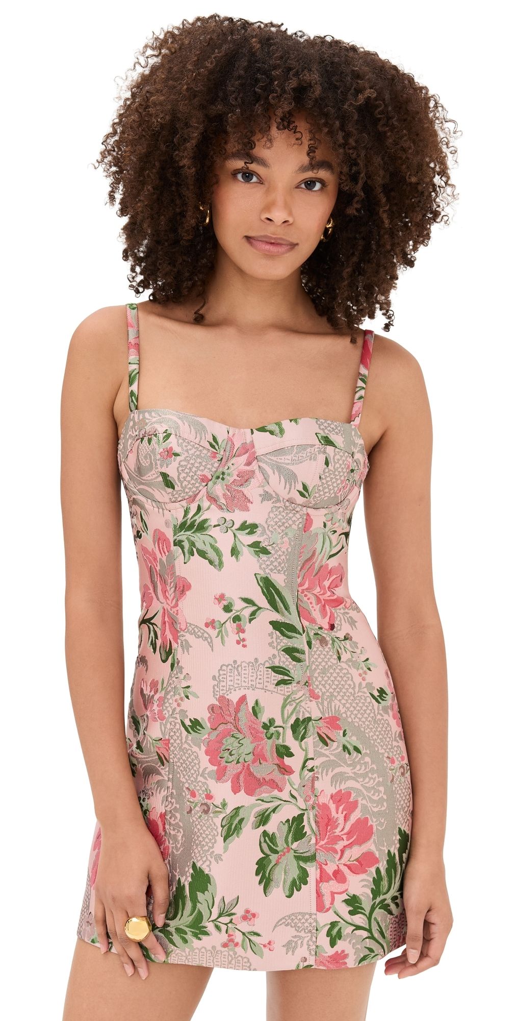 Cara Cara Claudine Mini Dress Jacquard PinkFlower 2