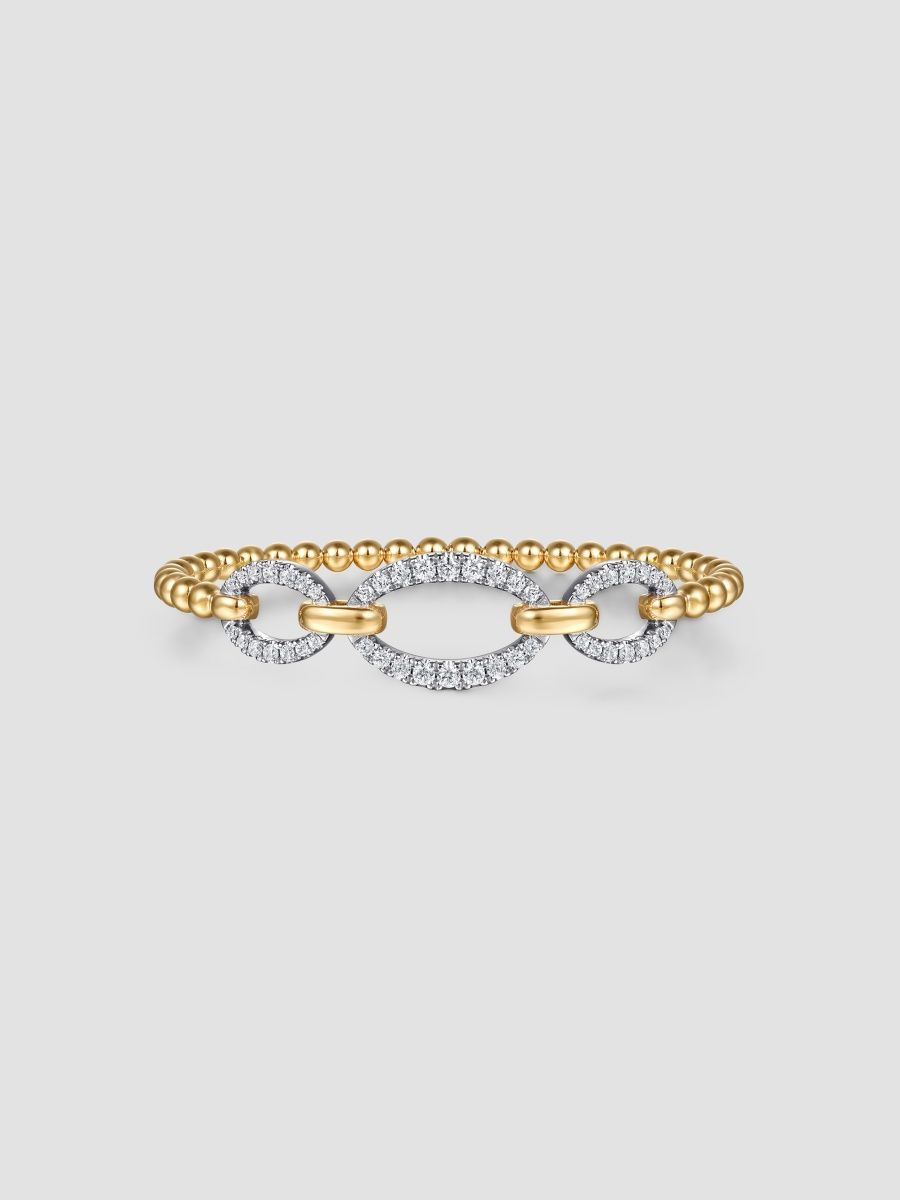 Gabriel & Co Women's Bujukan Two-Tone 14K Gold & 1.45 TCW Diamond Bangle - Yellow Gold - Size 6