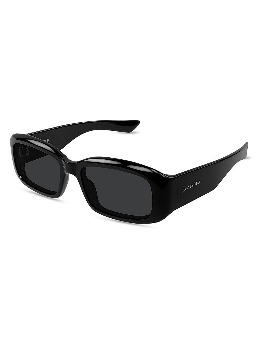 Women's Lettering Logo 55MM Rectangular Sunglasses - Havana Black