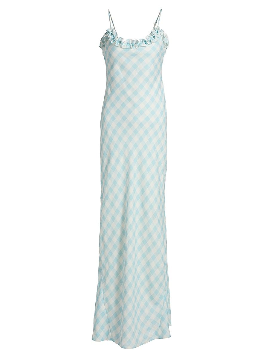 Women's Le Fleur Posey Printed Maxi Slipdress - Arctic Gingham - Size 12