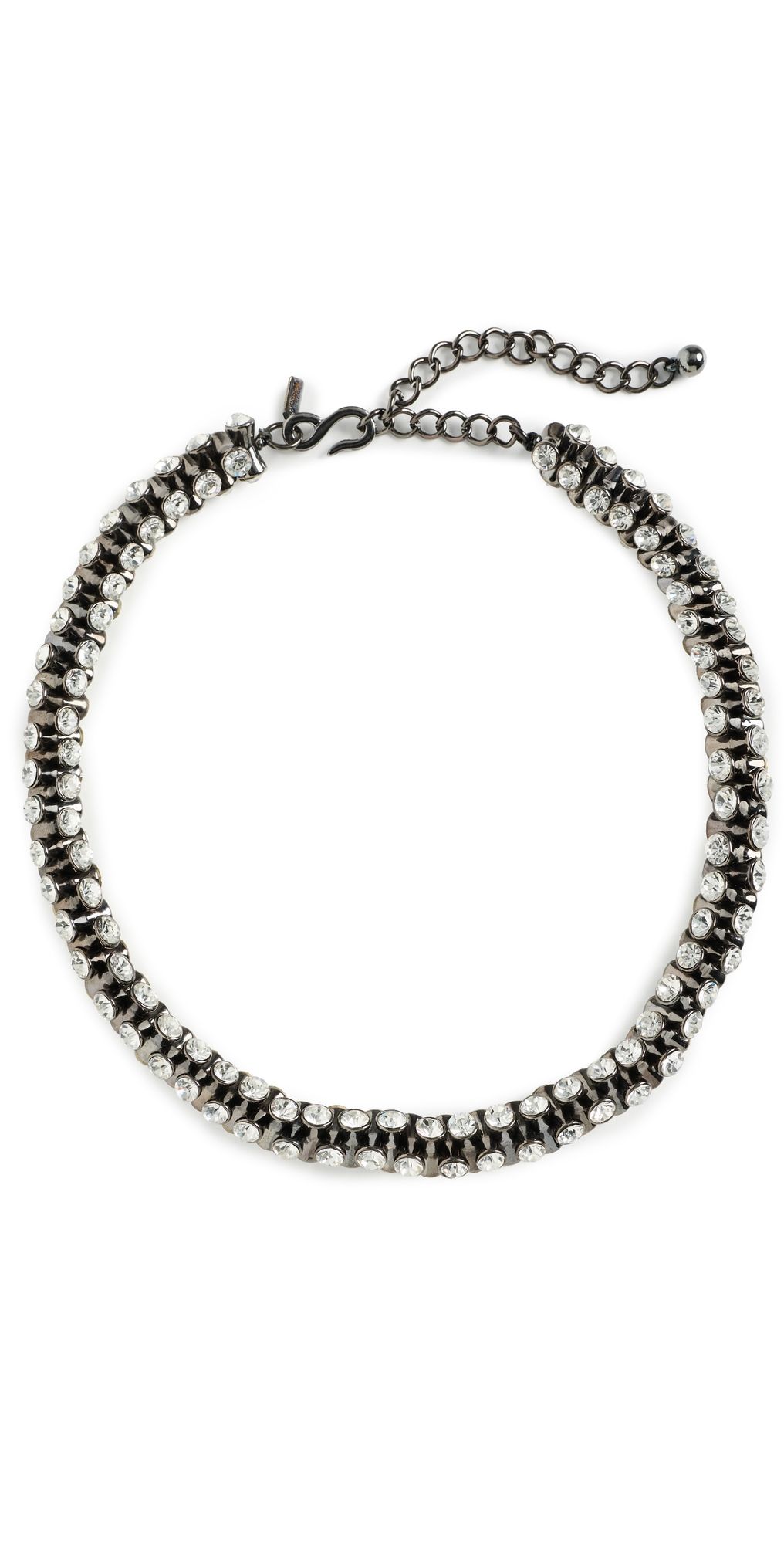 Kenneth Jay Lane Crystal Hour Glass Necklace Gold/Silver One Size